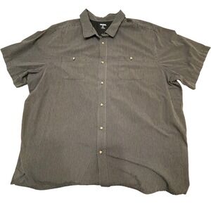 Kingsize 4XL Tall Shirt - Pinstripe Button Down Short Sleeve Menswear
